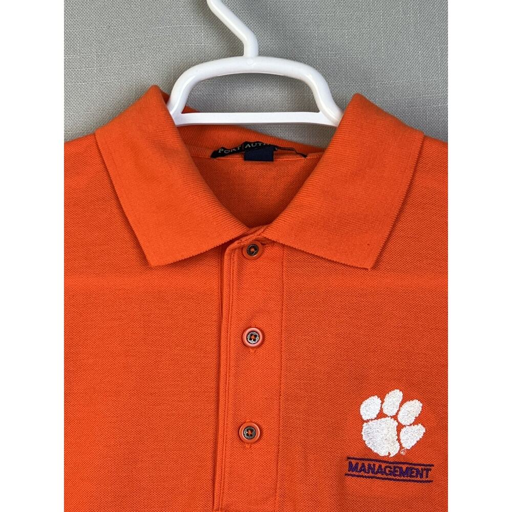 Clemson Management Polo Shirt Men's Medium Orange College Work Casual